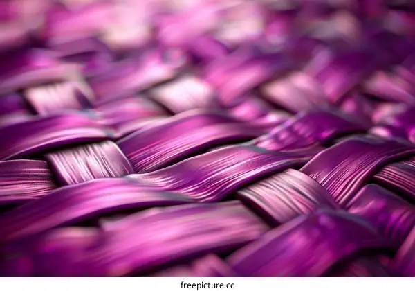 A close-up image of a purple textile with a basket-weave pattern.