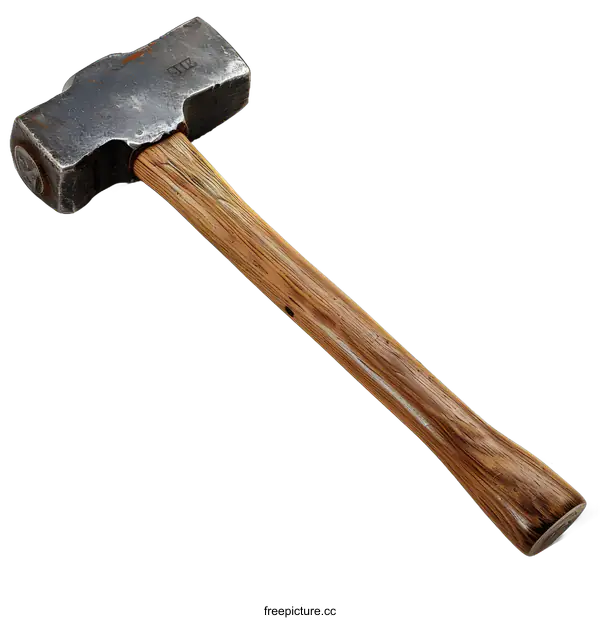[Transparent Background PNG]Vintage Wooden Handle Sledgehammer Tool