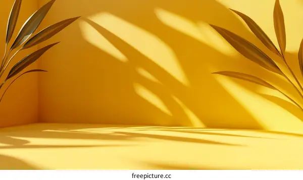 Stylish Yellow Minimalist Botanical Scene