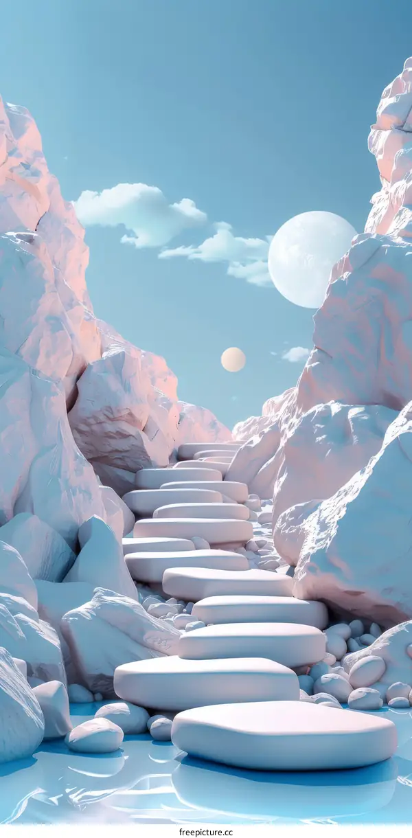Pastel Dreamy Mountain Pathway