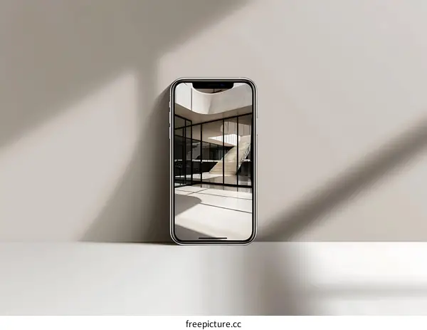 Smartphone Mockup with Minimalist Interior Design