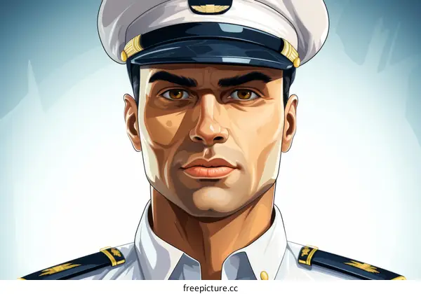 A portrait of a male pilot in uniform
