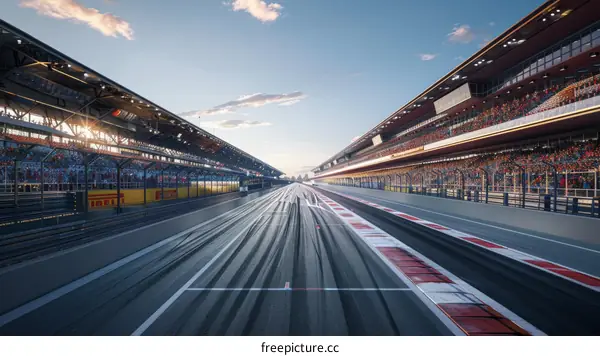 Empty Grandstands on a Formula One Race Track