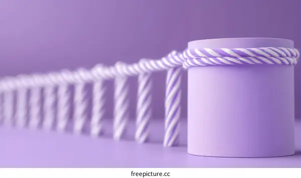 Abstract Geometric Arrangement of Candy Canes and Cylinder