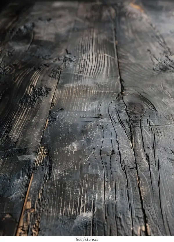 Black Wooden Plank Background Texture