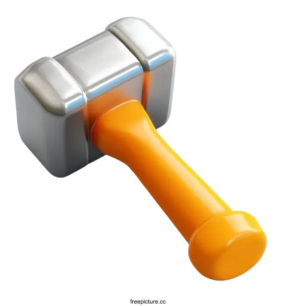 [Transparent Background PNG]3D Illustration of a Hammer