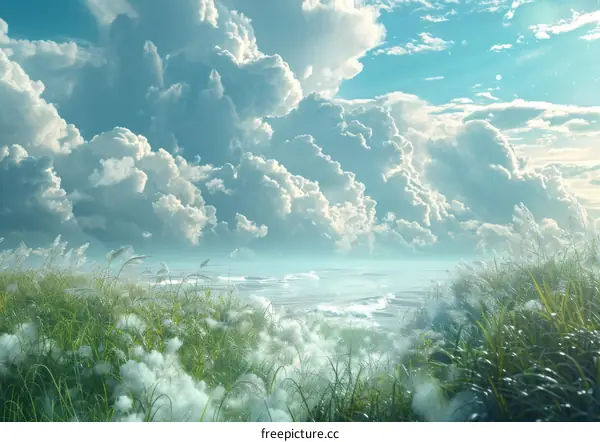 Beautiful Coastal Landscape Under a Cloudy Sky