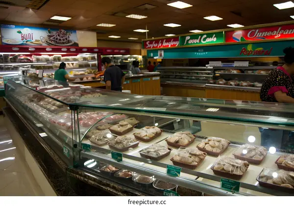 Bakery Shop in the Middle East with Glass Display Cases