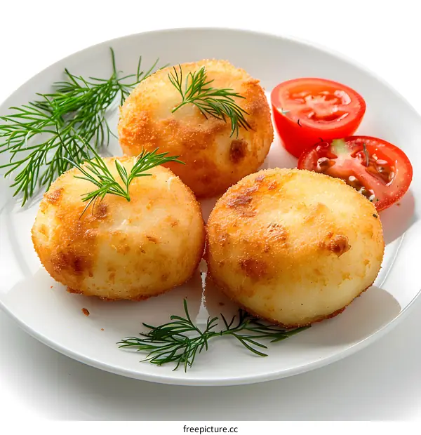 Three Potato Pancakes on White Plate