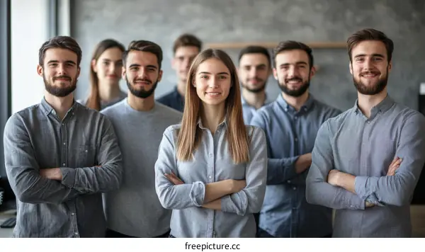 Successful Business Team Portrait in Modern Office