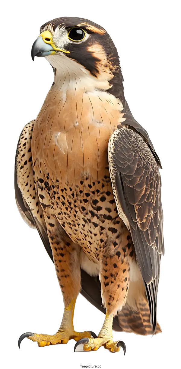 [Transparent Background PNG]Close up of a falcon with a white background