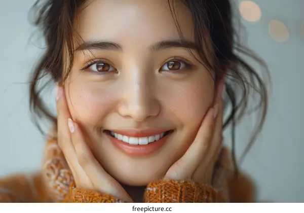 Portrait of a young Asian woman smiling
