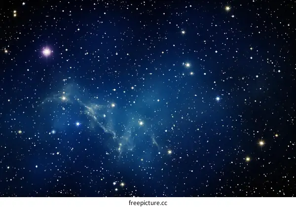 Interstellar space with stars and nebula