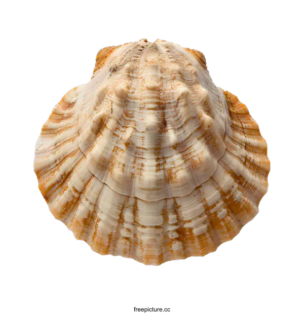 [Transparent Background PNG]A beautiful seashell with a scalloped edge.