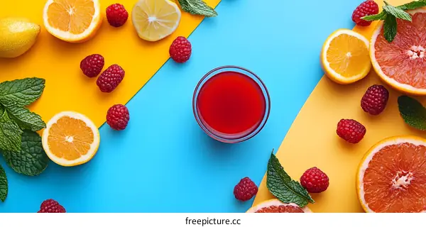 Fresh Fruit Juice with Mint and Citrus