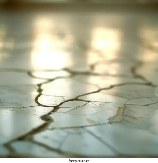 Large marble tiles with natural cracks and a smooth surface