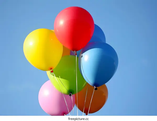 Colorful Balloons Against a Blue Sky