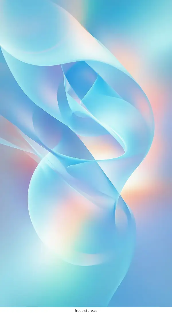 Abstract Light Blue Flowing Shapes Design