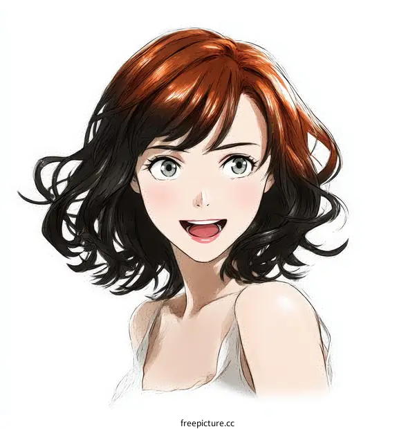 Smiling Young Woman Illustration
