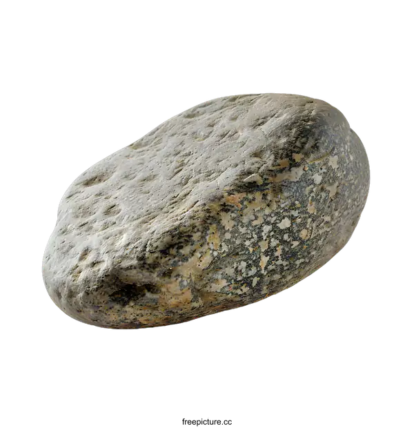 [Transparent Background PNG]Closeup of a Gray Smooth River Rock