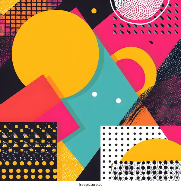 Abstract Geometric Shapes In Vibrant Colors