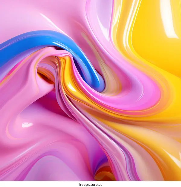 Colorful abstract painting with smooth gradient and vibrant colors