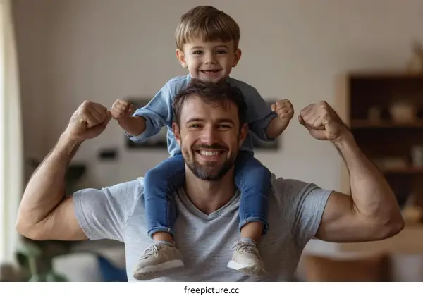 Father and Son Happiness Family Portrait