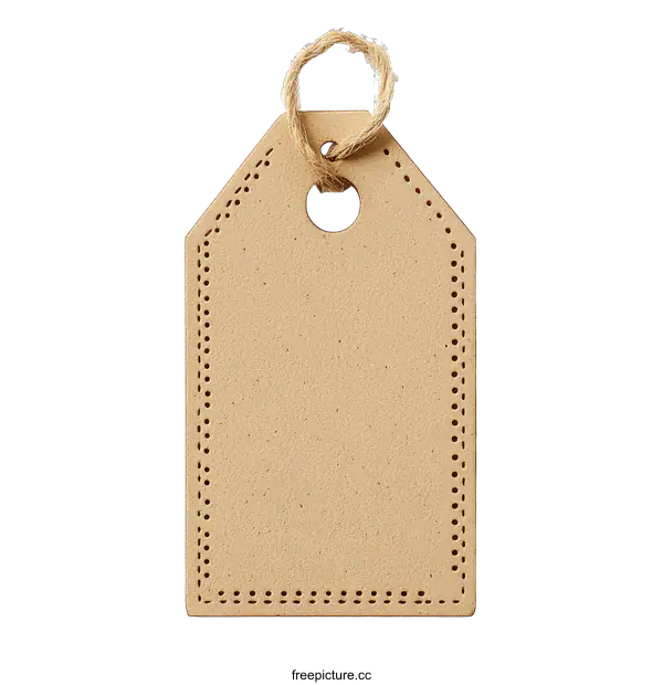 [Transparent Background PNG]Blank Craft Paper Tag with String