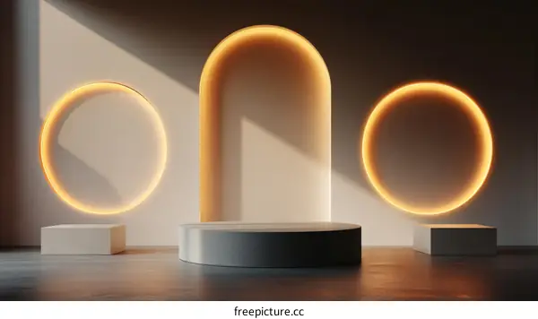 Modern Minimalist Product Showcase with Geometric Shapes