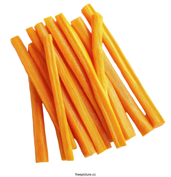 [Transparent Background PNG]Deliciously Sliced Carrot Sticks