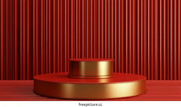 Red and Gold Geometric Product Display