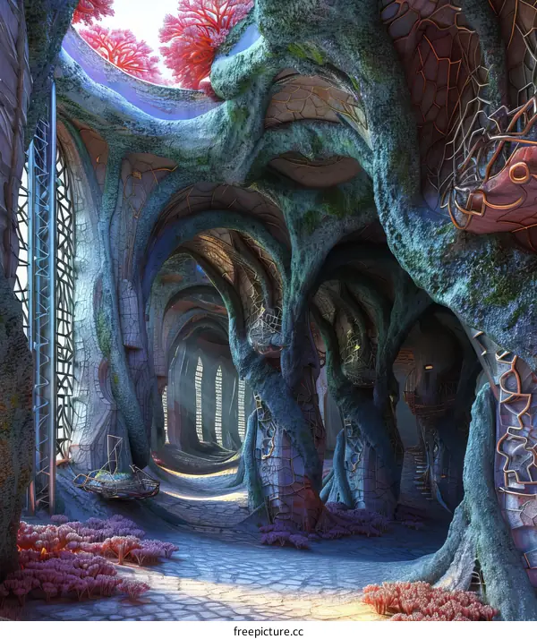 Mystical Organic Cathedral Interior