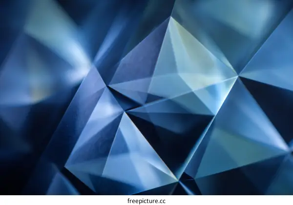 Abstract Geometric Blue Crystal Structure