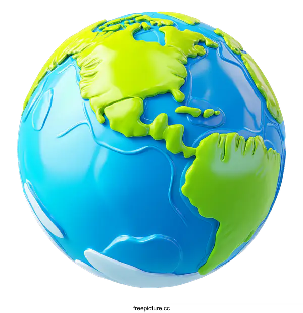 [Transparent Background PNG]Cartoonish Illustration of the Earth