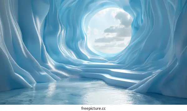 Abstract Ice Cave with Skylight