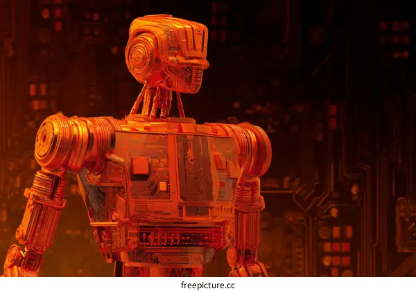 Fierce Futuristic Robot Illustration