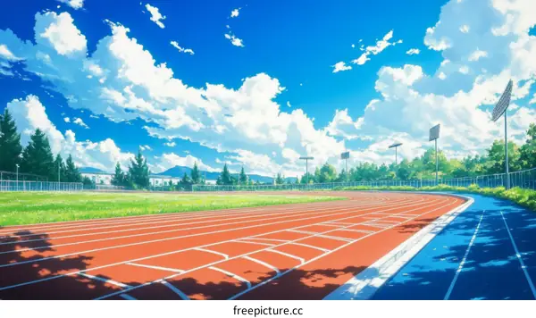 Sunny Day at the Running Track Illustration