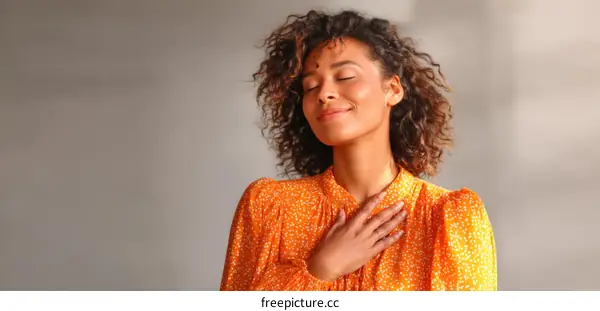 A Womans Relaxed and Peaceful Moment