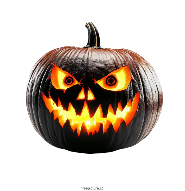 [Transparent Background PNG]Halloween Scary Pumpkin Carving Design