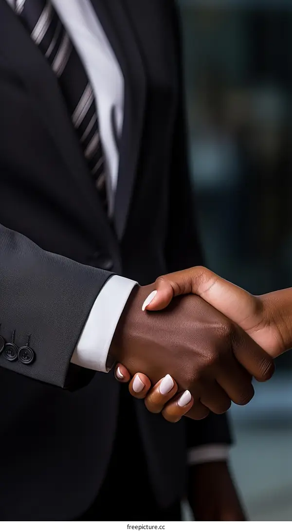Business handshake between African American business partners