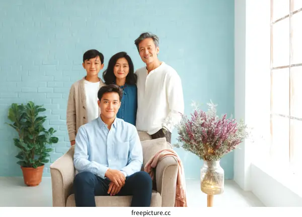 Happy Family Portrait in a Modern Setting