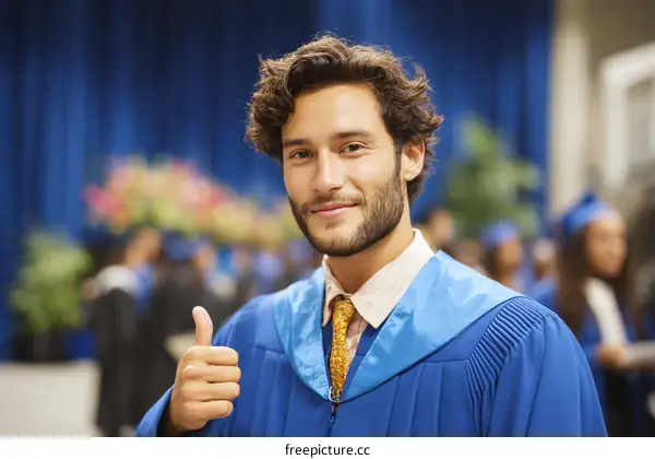 Graduation Ceremony Proud Graduate Man