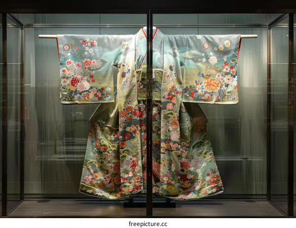 A kimono with a floral pattern