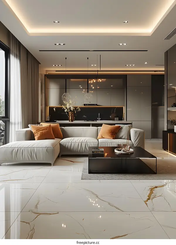 Modern minimalist living room