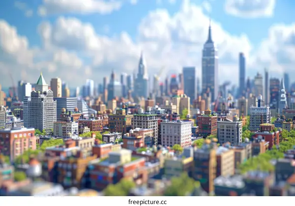 Aerial View of New York City Skyline
