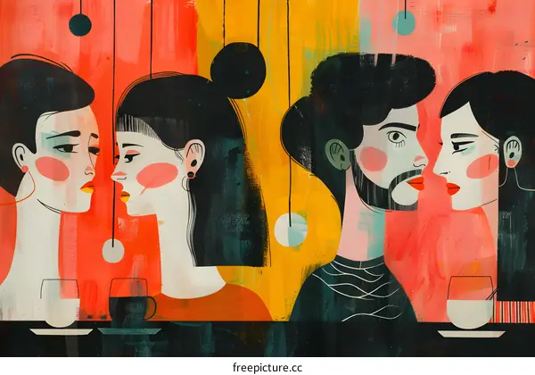 Four People at a Bar