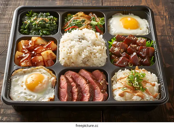Korean food in a plastic container
