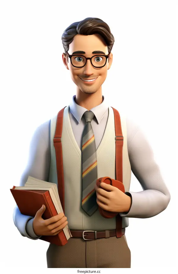 Male student holding book