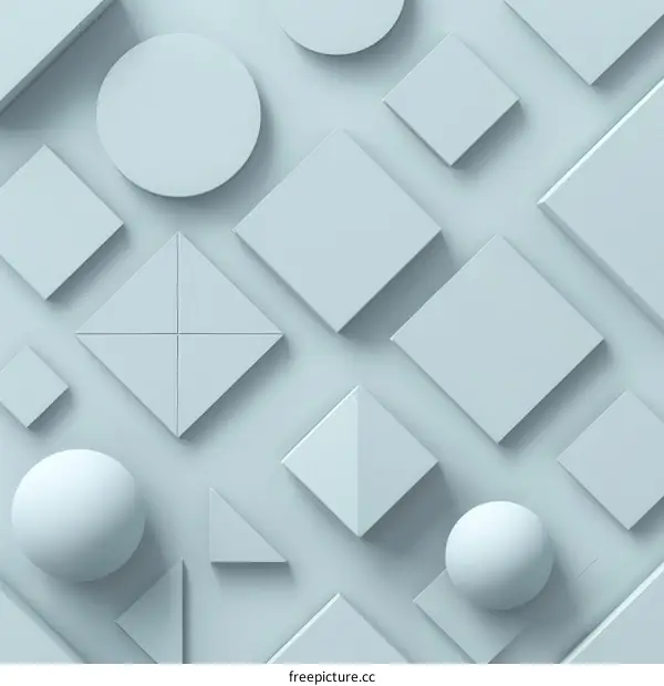 3D rendering geometric shapes composition with pastel colors