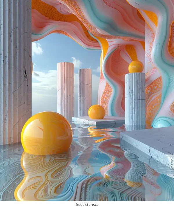 Abstract Colorful Architectural Interior Design